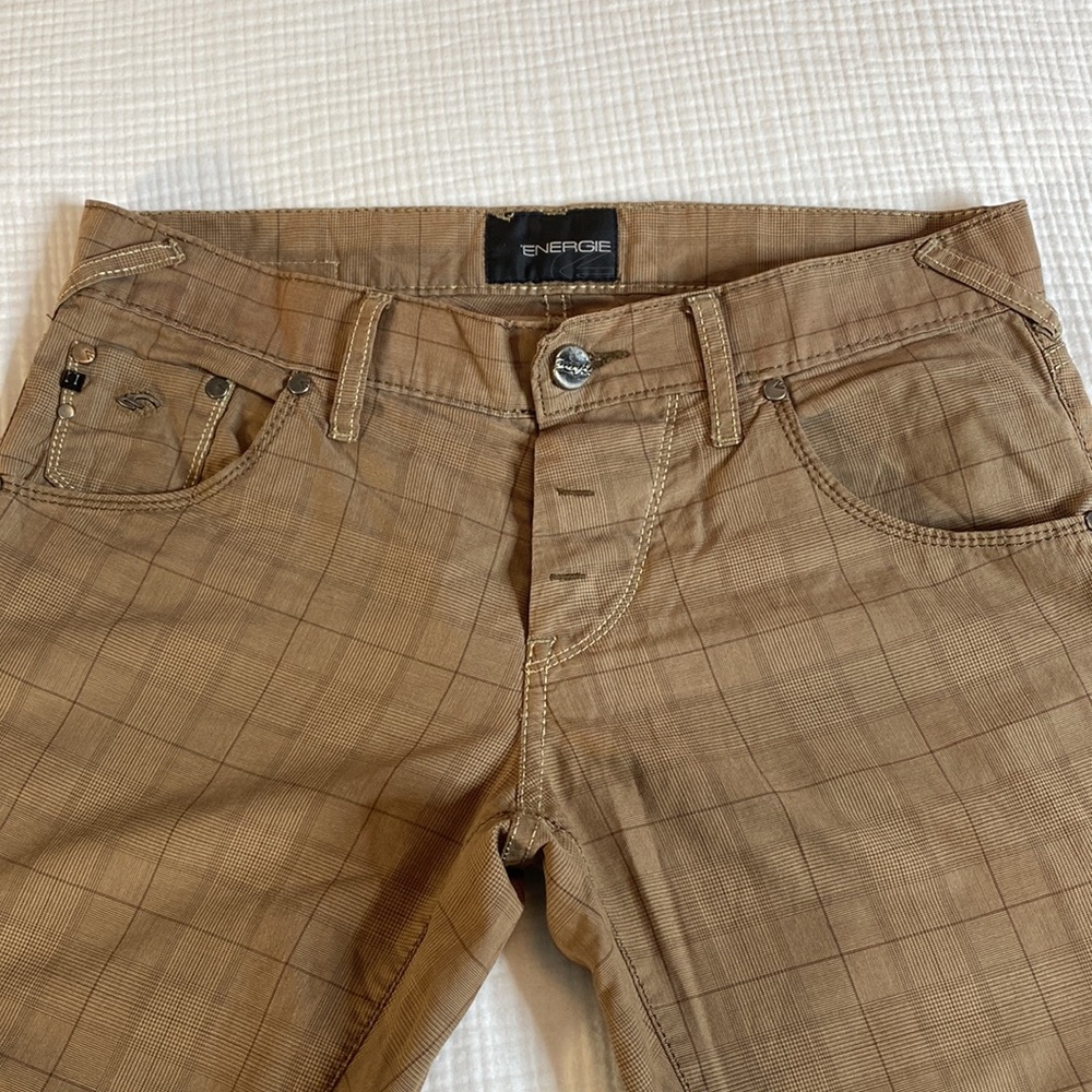 Vintage Energie lightweight tan pants. Straight cut. Size 30x34
